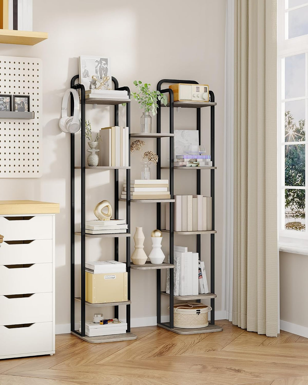 Hzuaneri 8 Tiers Vertical Shoe Rack, Narrow Shoe Tower, Tall Shoes Shelf with...