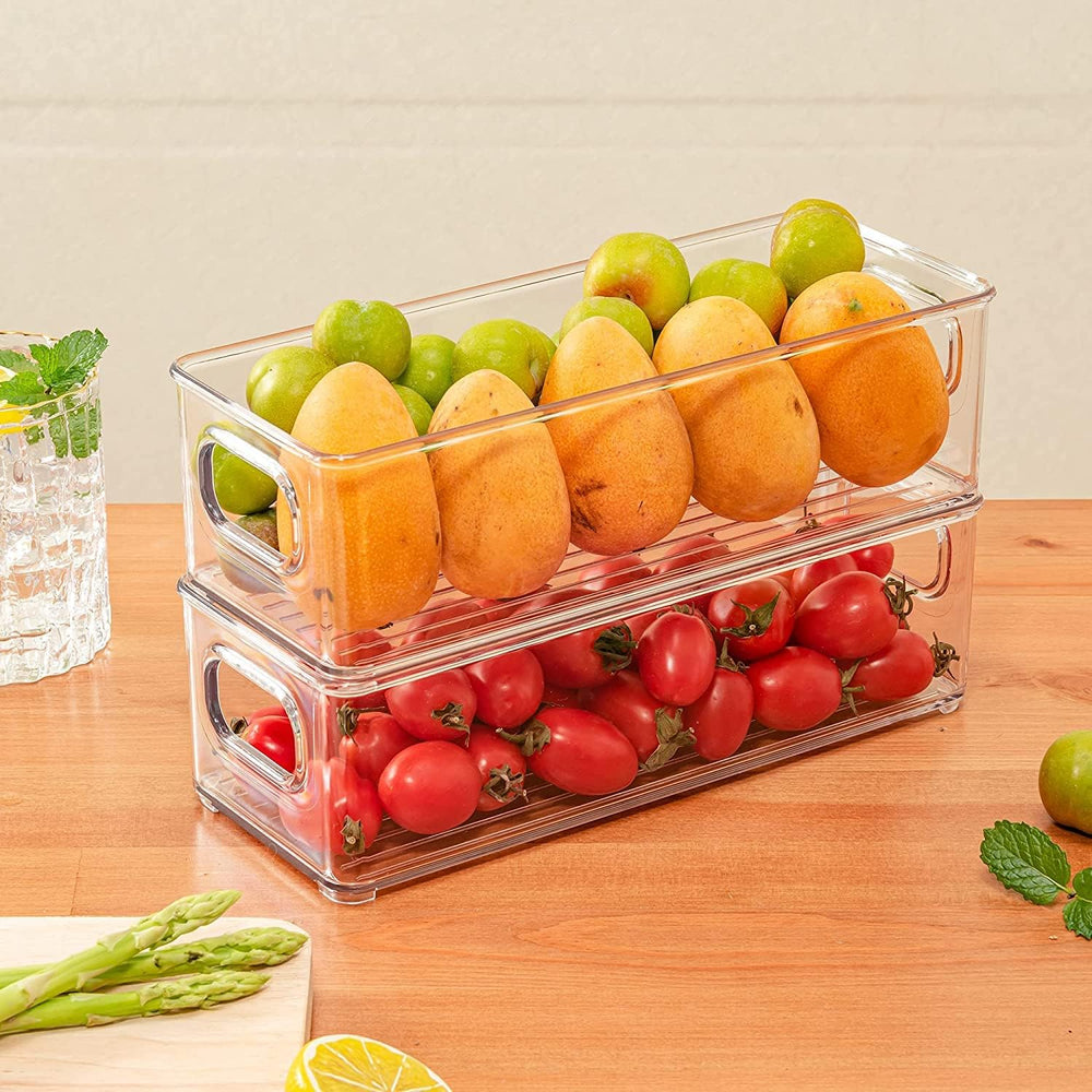 mDesign Plastic Long Stackable Storage Organizer Container, Organization Bin ...