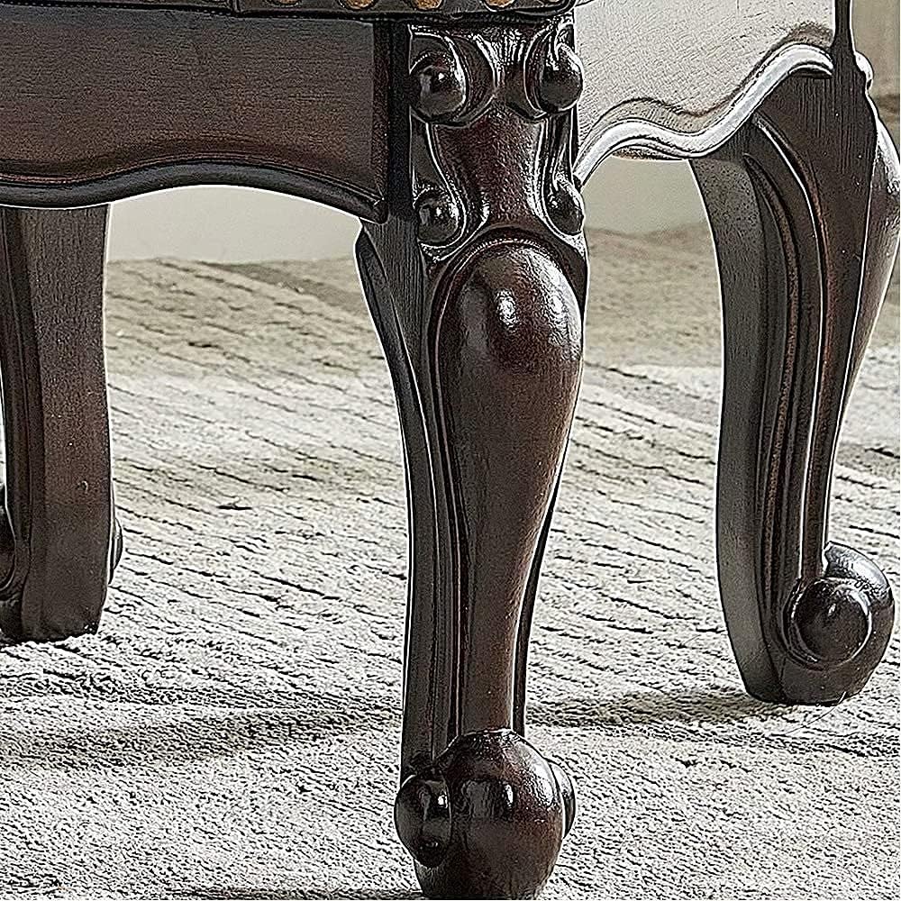 Footstool and Ottomans Small Foot Stool with Fiber Leather Wooden Foot Rest U...