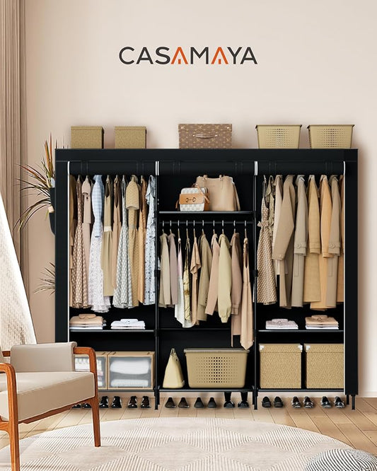 Portable Closet, 81.1 Inch Extra Large Capacity Wardrobe Closet - Image 2