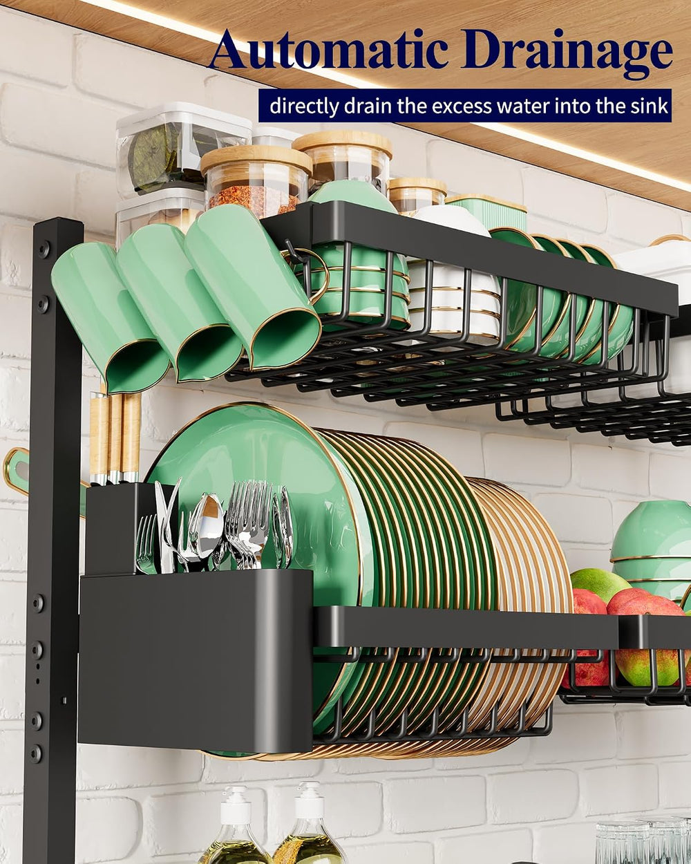 Kitsure Adjustable Over The Sink Dish Drying Rack, 31.5" -39.4" x 3...