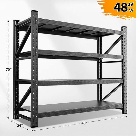 3000LBS Storage Shelves, Adjustable Industrial Shelving, 4 Tier Metal Shelving - Image 2