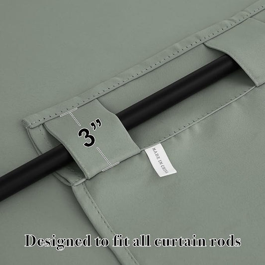 RYB HOME Small Window Curtains, 34 Width x 30 Length, 2 Panels, Sage Green - Image 2