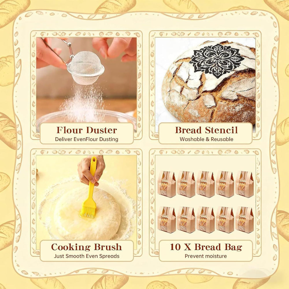 Beginner Sourdough Starter Kit - 9" Round & 10" Oval Banneton P...