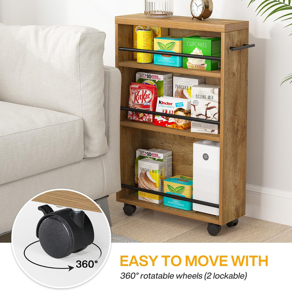 Tribesigns Slim Storage Cart, Rolling Narrow Kitchen Cart on Wheels for Small...