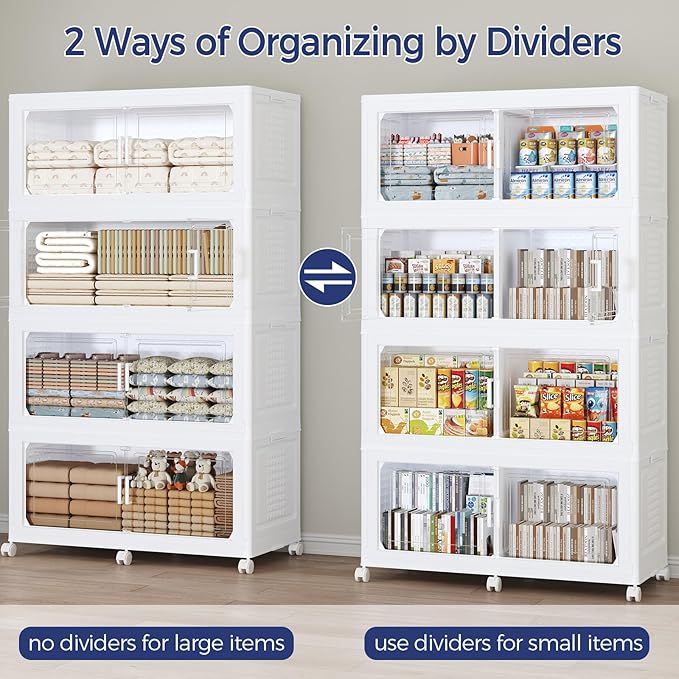 150GAL Storage Bins with Lid and Wheels, Stackable Closet Organizers and - Image 6