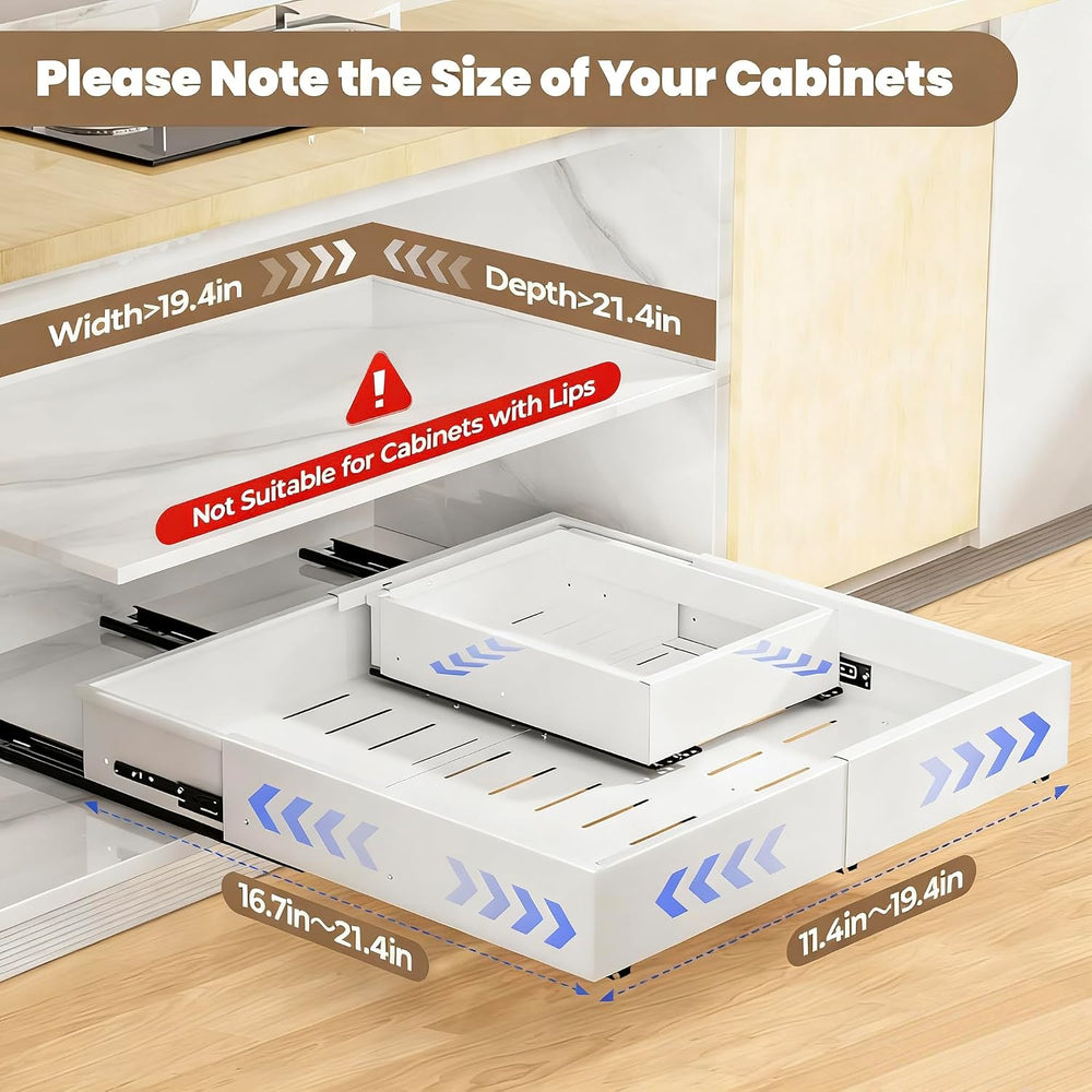Dayacoco 2Pcs Dayacoco Pull Out Cabinet Organizer, Expandable Width (11.4&quo...