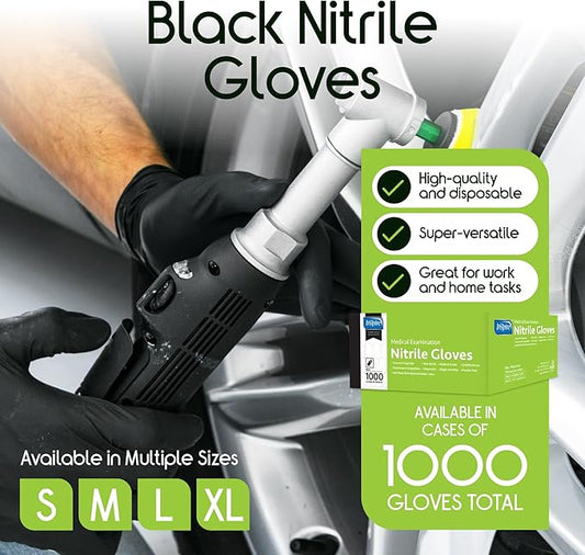 Inspire Black Nitrile Gloves | THE ORIGINAL Quality Black Gloves Disposable - Image 2