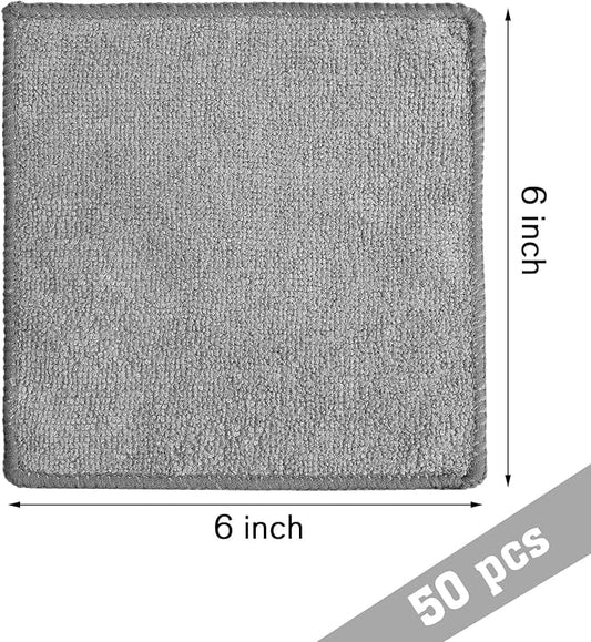 Tanlade Microfiber Cleaning Cloth 6"x6" Cleaning Rags Reasonable Kitchen Towels - Image 2