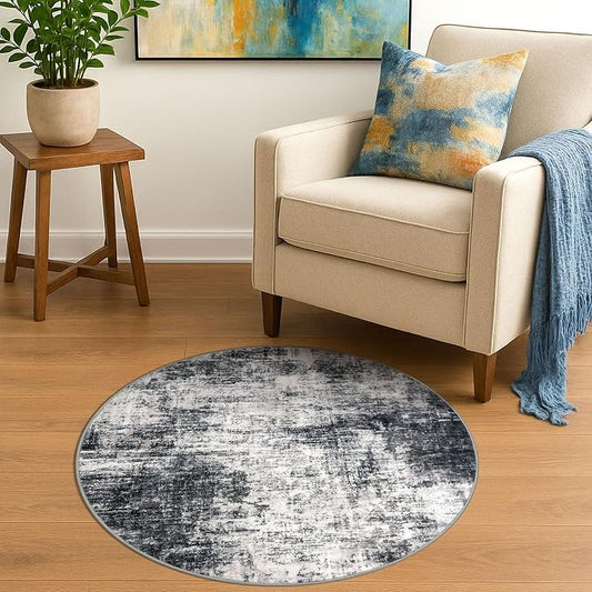 IOHOUZE Round Area Rug 3 Ft Circle Entryway Rugs Round Washable Door Mat Indoor - Image 2