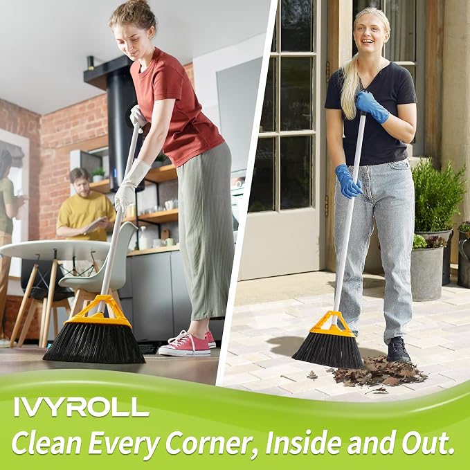 Outdoor Broom with 54'' Long Handle, Heavy Duty Broom - Image 7