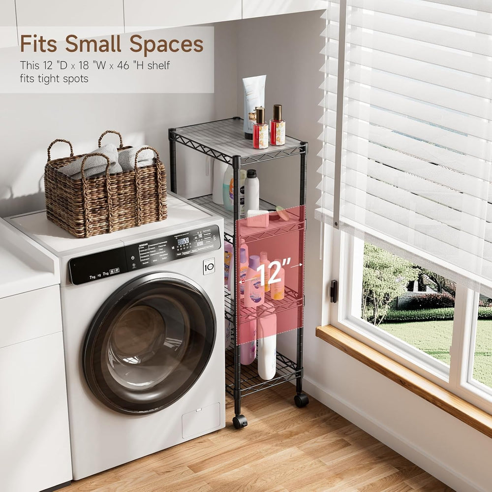 Golpart 4Tier Adjustable Storage Shelves Metal Wire Shelving Standing Shelf