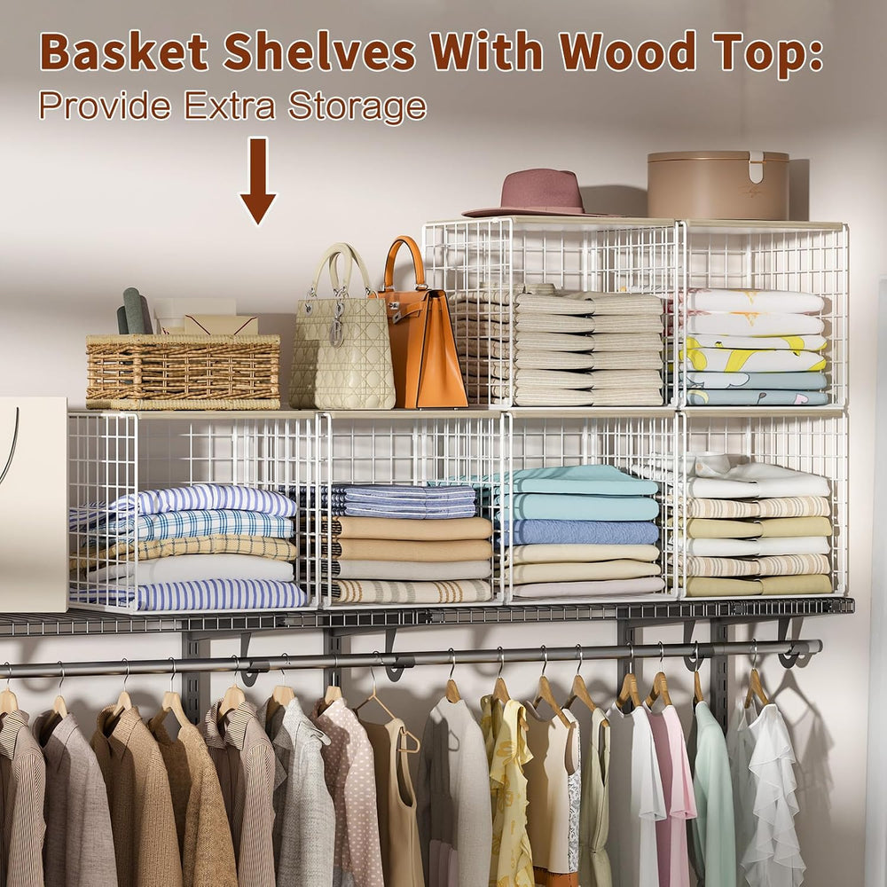 Hencawima 6 Pack Stackable Closet Organizer, Closet Organizers and Storage Sh...