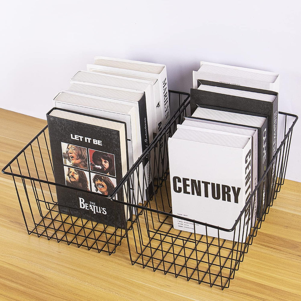 16inch Freezer Wire Storage Organizer Baskets, Refrigerator Metal Bins with H...