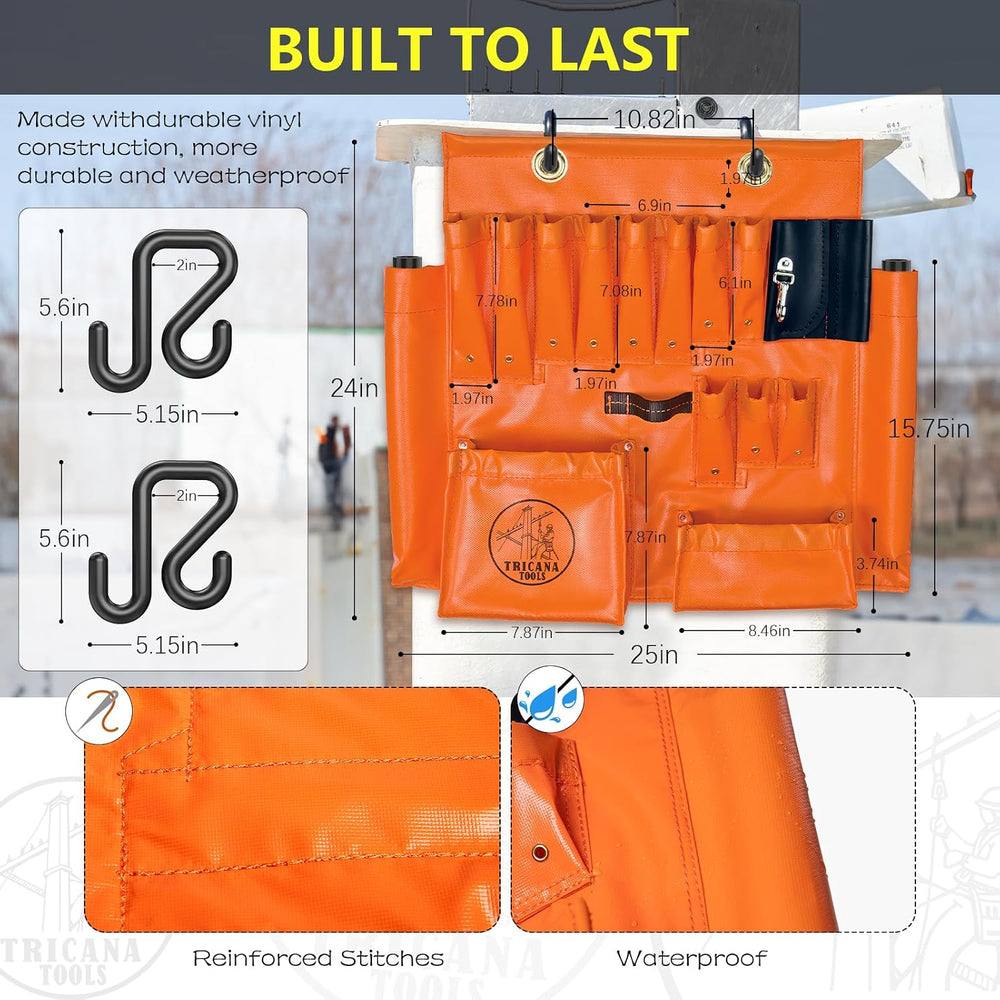 Lineman Tool Board, Aerial Apron, Bucket Truck Tools Organizer with Over 16 P...