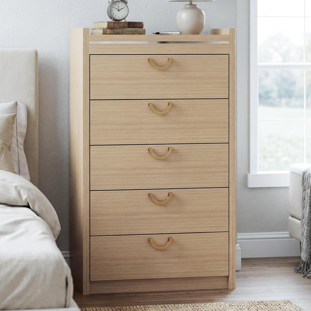 Gyfimoie 5 Drawer Dresser for Bedroom, 46.4" Tall Modern Chest of Drawer...