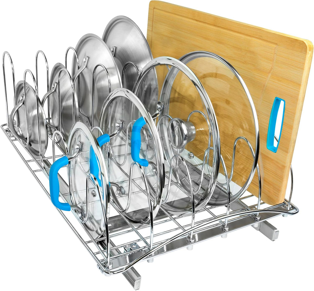 LYNK PROFESSIONAL® Pull Out Pot and Pan Lid Organizer Inside Cabinet - Lifeti...