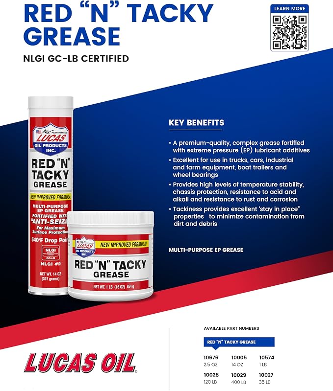 Lucas Oil 10574 Red "N" Tacky Grease - Image 2