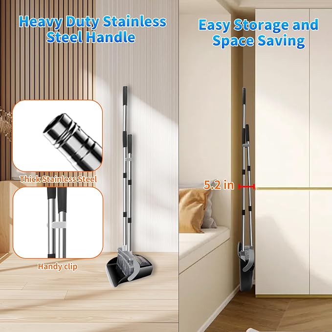 Broom with Dustpan Combo Set Broom and Dustpan Set Dust Pan with 51.2" - Image 7