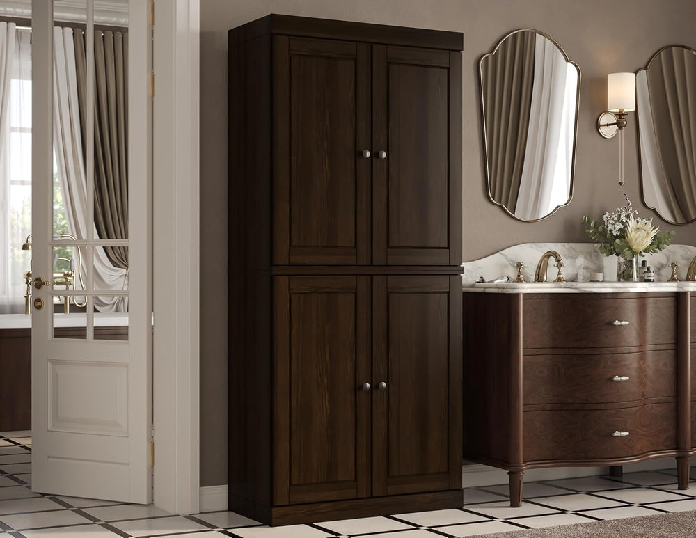 Palace Imports Solid Wood Tall Bathroom Storage Cabinet - 71.5" H x 32&q...