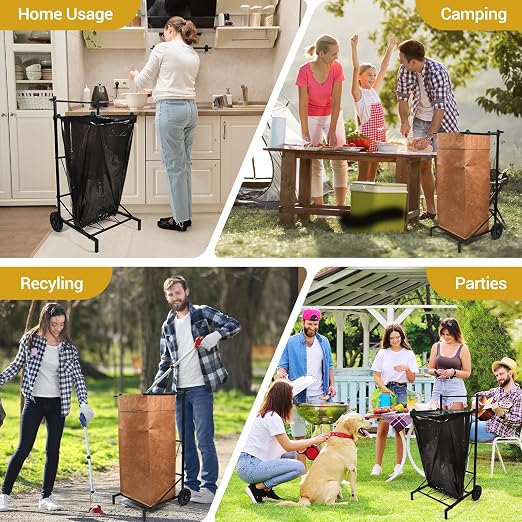 CAROD Trash Bag Holder, Adjustable Metal Leaf Bag Holder from 30-45 Gallon - Image 9