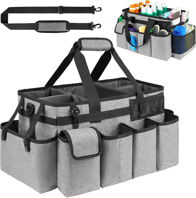 Cleaning Caddy Bag, Extra Large Cleaning Supplies Organizer by ZIOZERTT