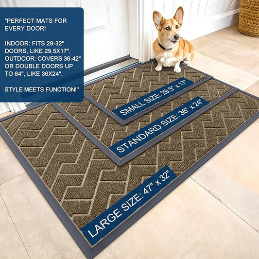 OLANLY Front Door Mat Indoor Outdoor Entrance, Waterproof All-Season, - Image 2
