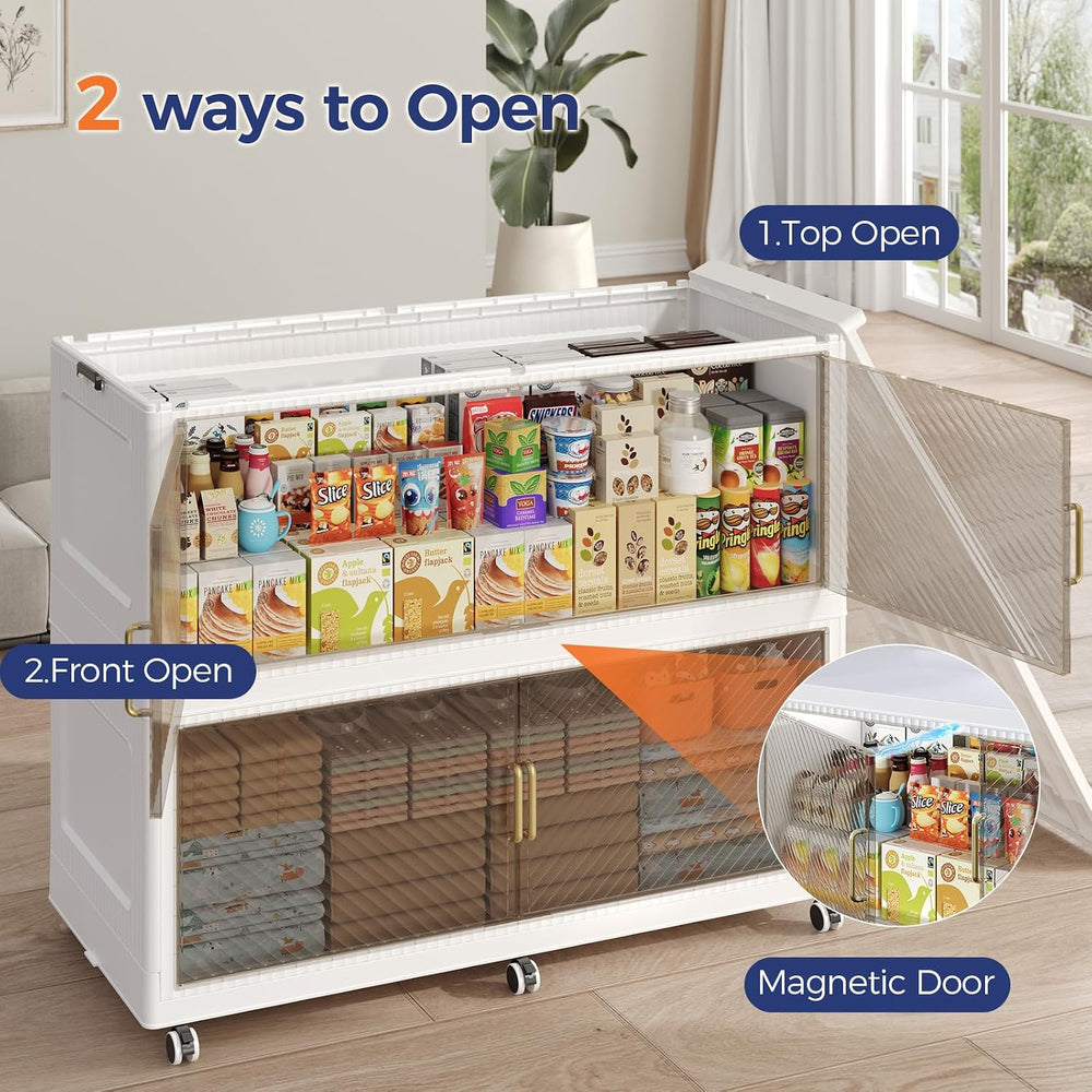 1280QT Storage Bins with Lid, 320Gal 4-Tier Extra Large Stackable Closet Orga...
