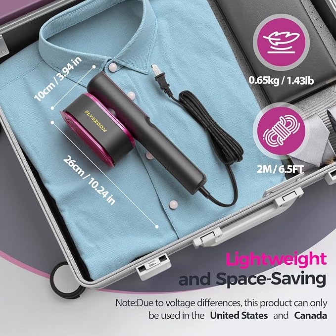 Travel Steamer for Clothes, 1200W Portable Steamer & Iron 2 In 1, 13s Heat Up - Image 8