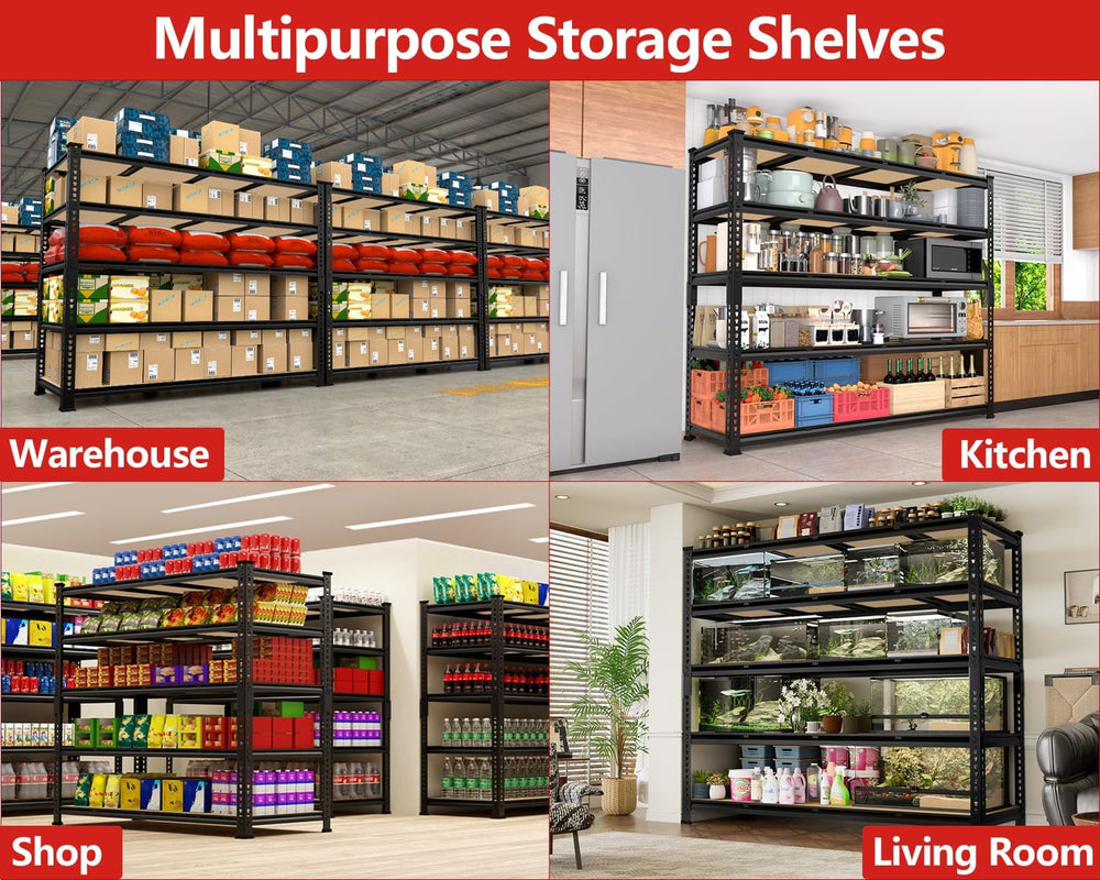 PrimeZone 60" W X 24" D X 72" H Heavy Duty Garage Storage Shel...