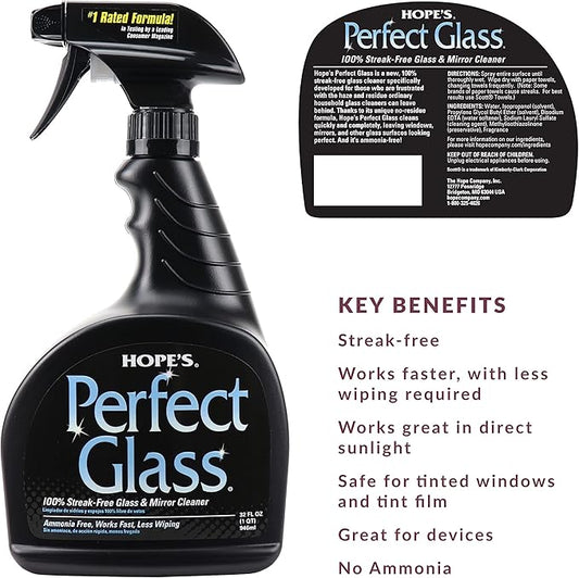HOPE'S Perfect Glass Cleaner Spray, Streak-Free, Ammonia-Free Window, Tinted - Image 2