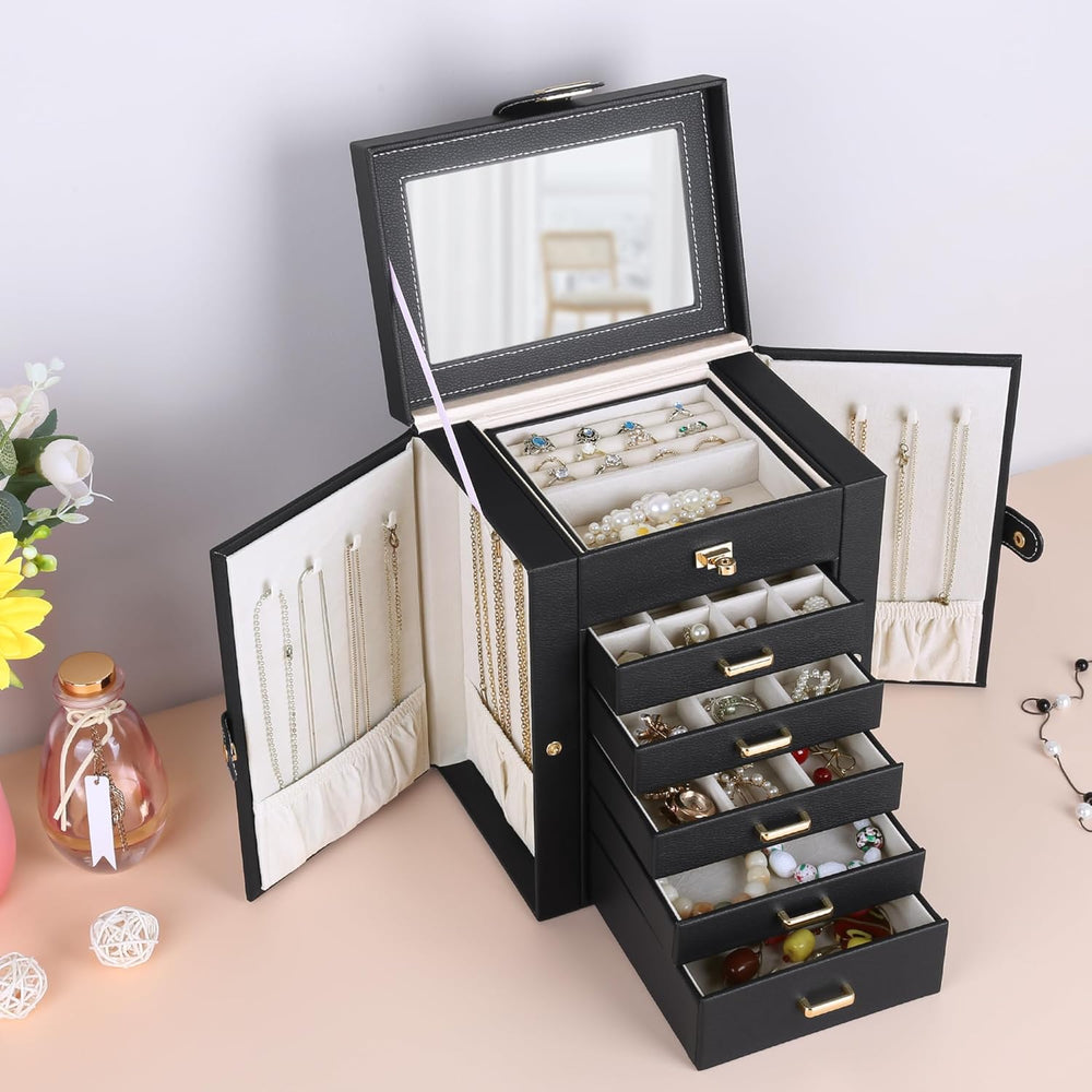 Kendal Jewelry Box, 6-Layer Jewelry Storage Organizer for Necklace Bracelet R...