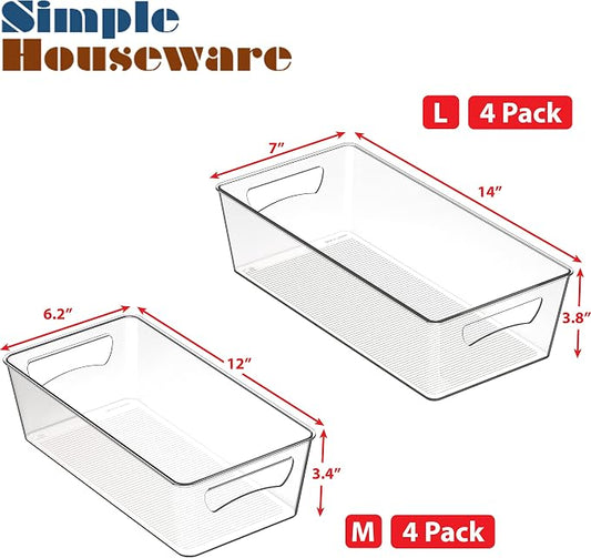 Simple Houseware Pantry Bins Storage Organizer, 8 Packs - Image 2