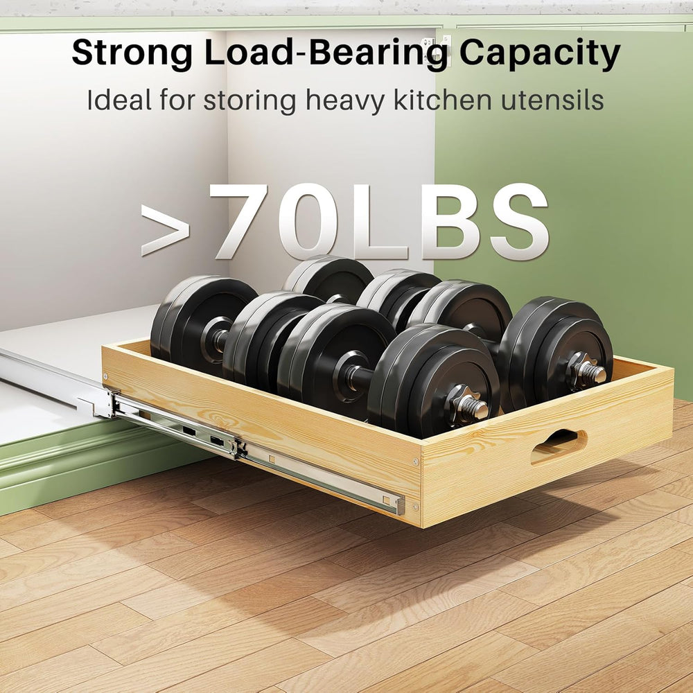 Pull Out Cabinet Organizer, Soft Close Wooden Slide Out Drawers for Pots and ...