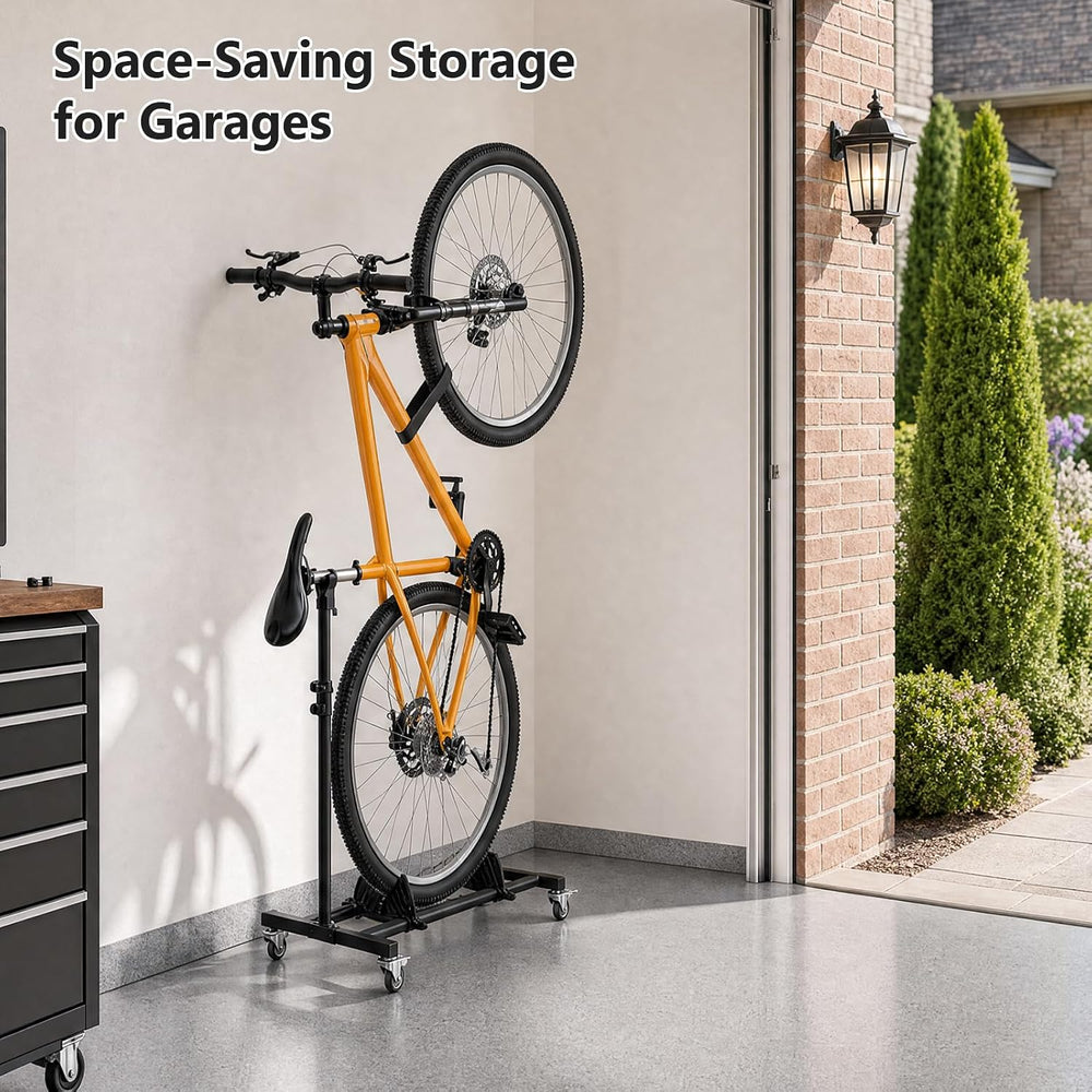 Vertical Bike Stand, (2 Pack) Space Saving Indoor Bicycle Storage Rack with W...