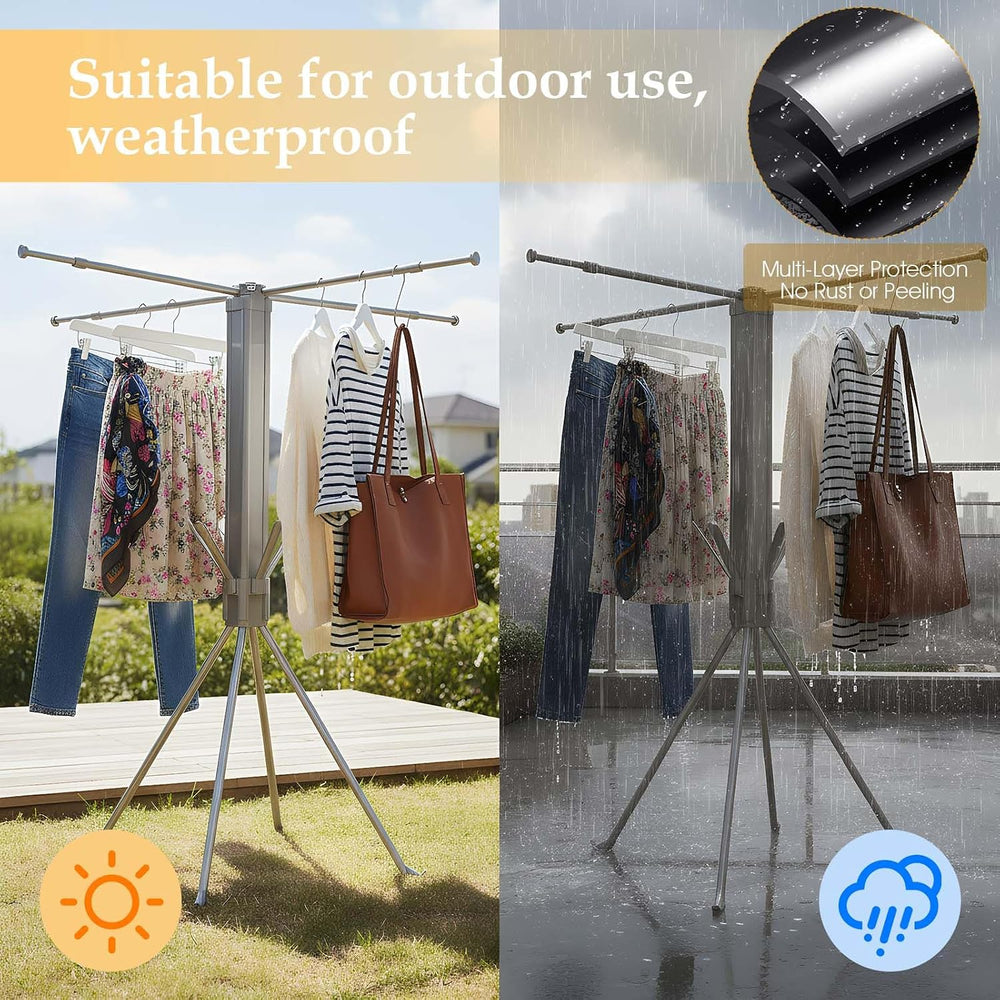 cjc Foldable Clothes Drying Rack, Extra Stable Heavy Duty Laundry Standing Dr...
