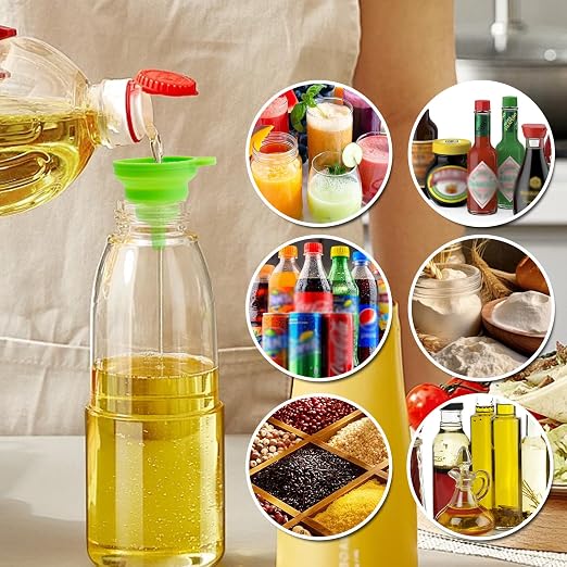 Kitchen Funnel Set of 6, Food Grade Foldable Small and Large Funnel Colorful - Image 7