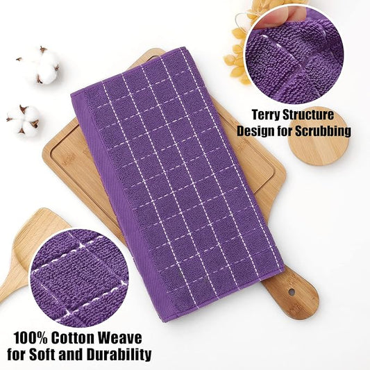 Homaxy 100% Cotton Terry Kitchen Dish Cloths, Ultra Soft and Absorbent Dish - Image 2