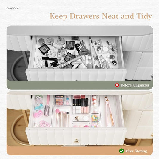 Criusia Drawer Organizer, 5-Size Versatile Bathroom and Vanity Organizer Trays - Image 2