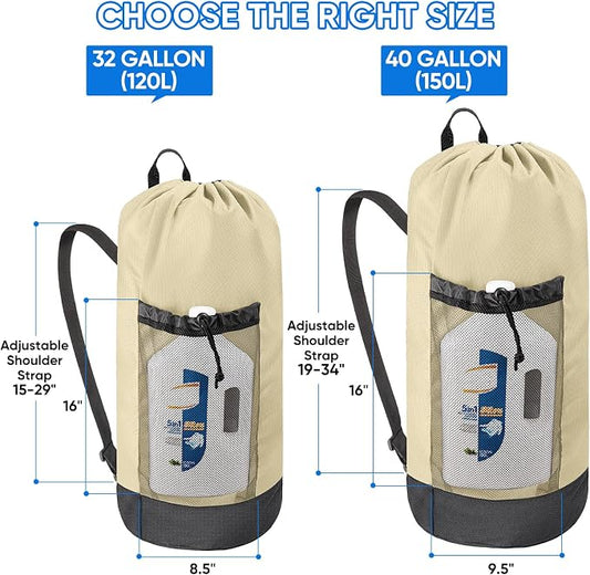 BALEINE 150L Laundry Bag Backpack, 900D Oxford Fabric Large Travel Laundry Bags - Image 2