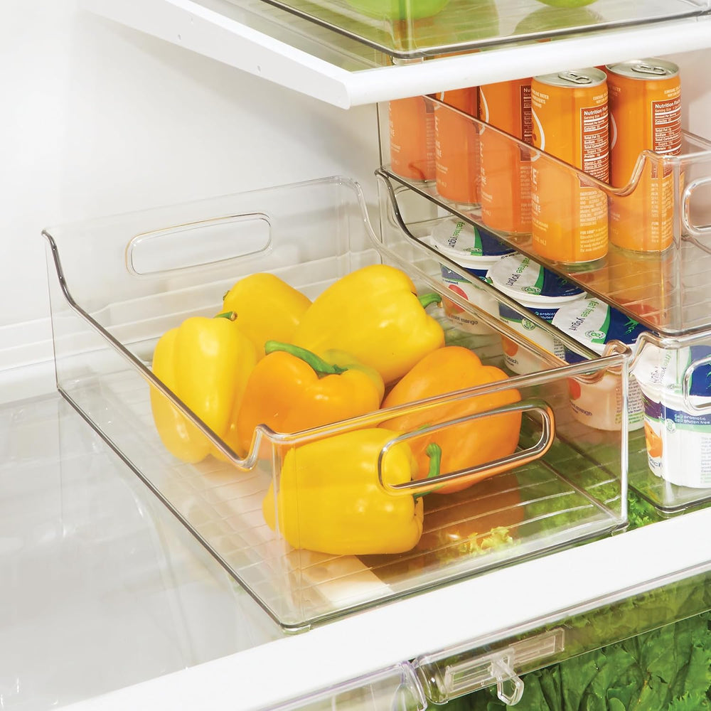 iDesign Stackable Clear Plastic Storage Bin, 4-Pack