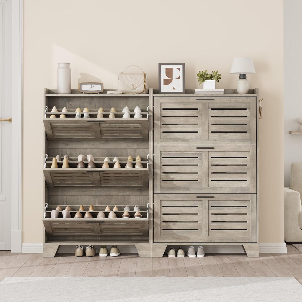IDEALHOSUE Shoe Cabinet Storage for Entryway, Slim Shoe Storage Cabinet with ...