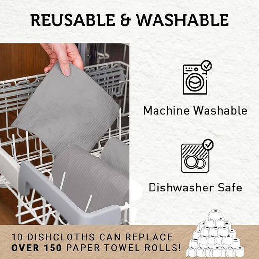 Nordhus Design Swedish Dishcloths, Washable Cellulose Cotton Kitchen Cloths - Image 2