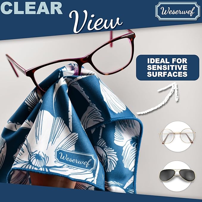 WESERWEF Design Microfiber Glasses Cleaning Cloth – Premium Cleaning Cloth - Image 6