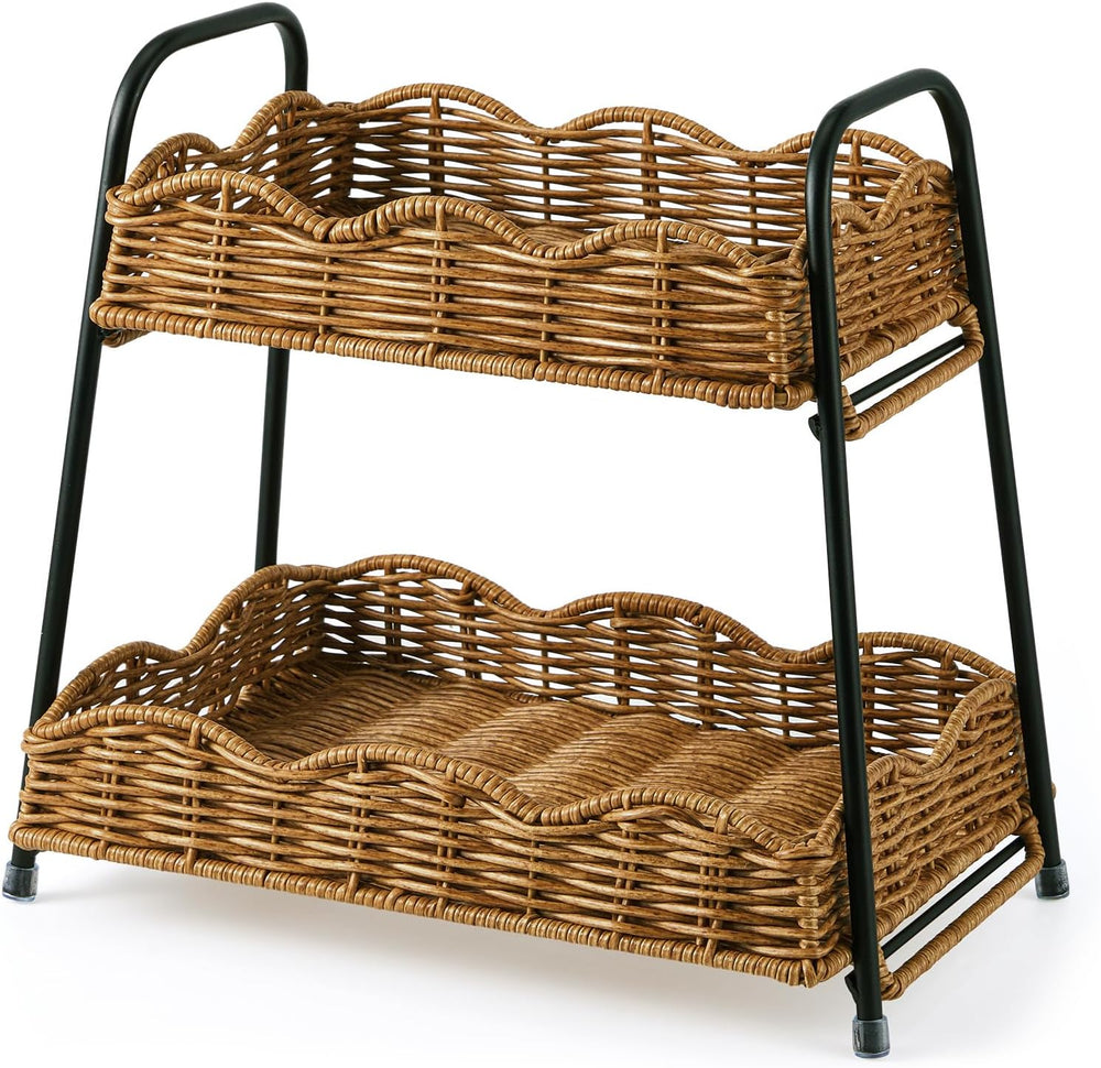 Geelin 2 Tier Stackable Cabinet Organizer Shelves for Kitchen Counter