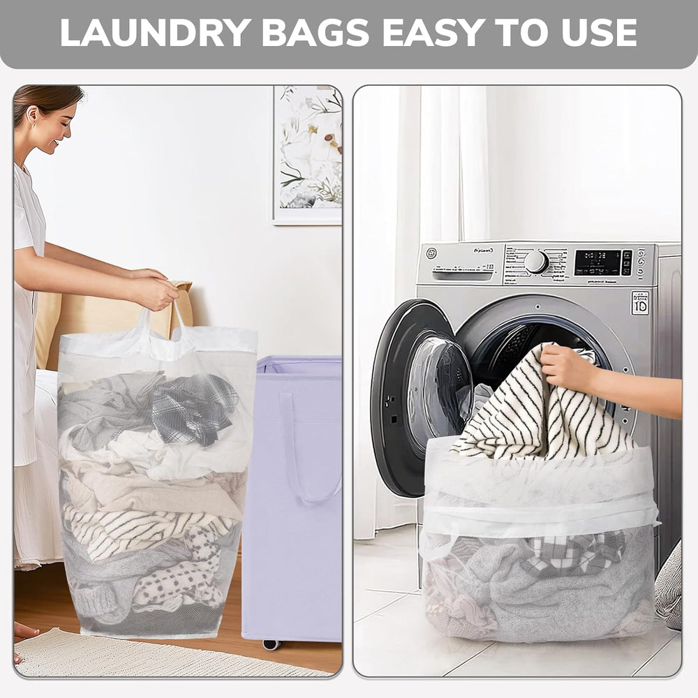 Goodpcik 2-Pack Rolling Laundry Hamper with Wheels, Hamper for Dorm, 75L