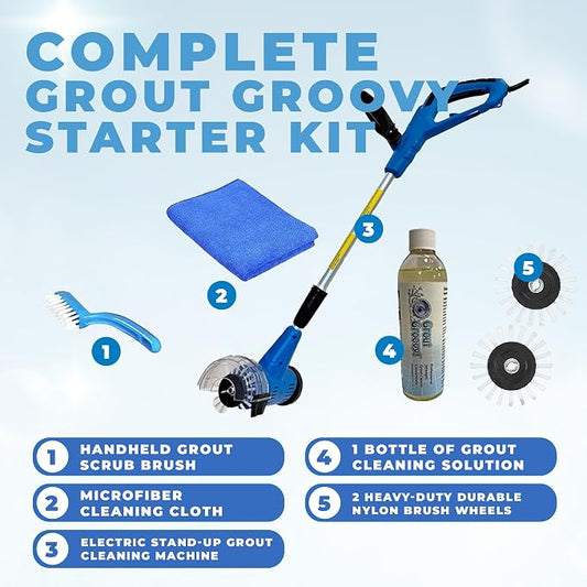 Grout Groovy! Electric Stand-Up Lightweight Grout Cleaning Machine – Large Tile - Image 2