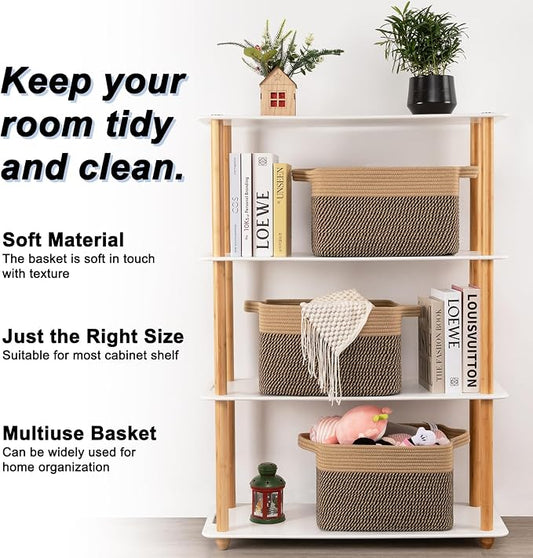 OIAHOMY 3 Pack Storage Basket for Organizing, Woven Basket Basket - Image 2