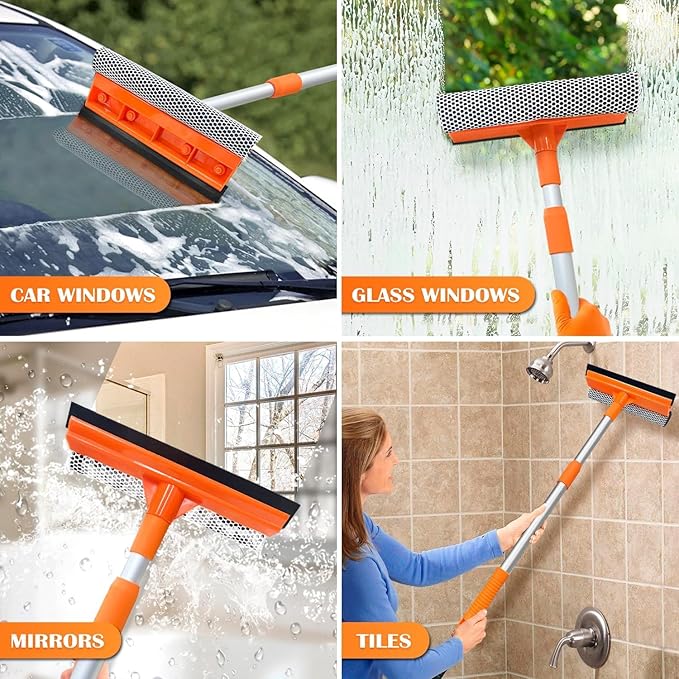Squeegee for Window | 2-in-1 Window Cleaner Sponge and Soft Rubber Strip - Image 7