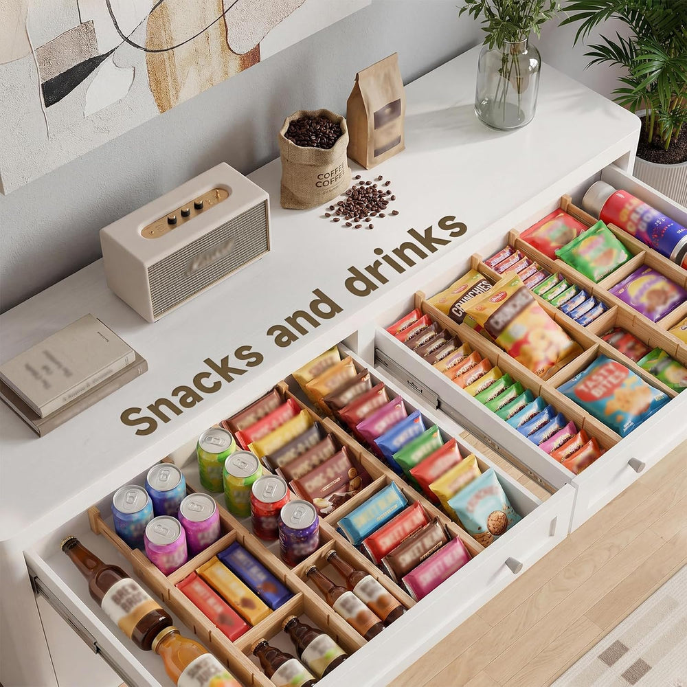 Bamboo Drawer Dividers, Expandable Kitchen Drawer Organizer